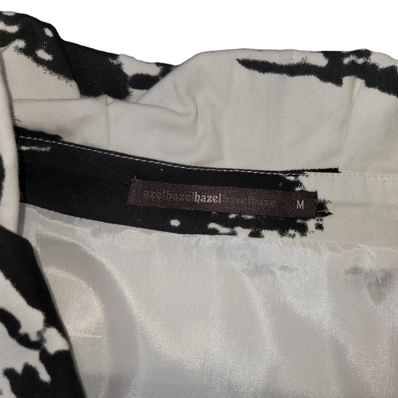 Anthropologie Azel Hazel Black White Swing Blazer Jacket Sz M - Picture 3 of 6